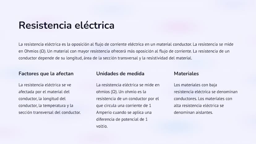 la corriente eléctrica
La corriente eléctrica es el flujo de carga eléctrica a través de un
material conductor. Este flujo se produce debido