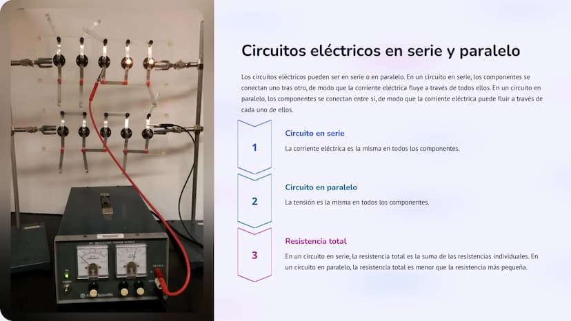 la corriente eléctrica
La corriente eléctrica es el flujo de carga eléctrica a través de un
material conductor. Este flujo se produce debido
