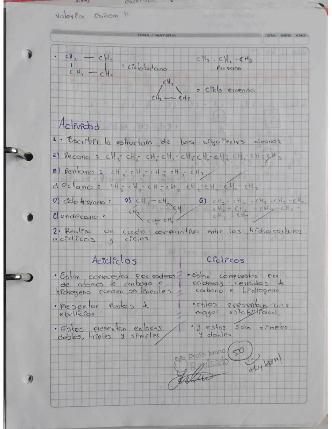 TEMA / MATERIA
DIA MES AÑO
Date: 20-02-24
Nomenclatura Organica
Es la manera que
se utiliza pora
nombrar
formas
los compuestos organicos. Ex