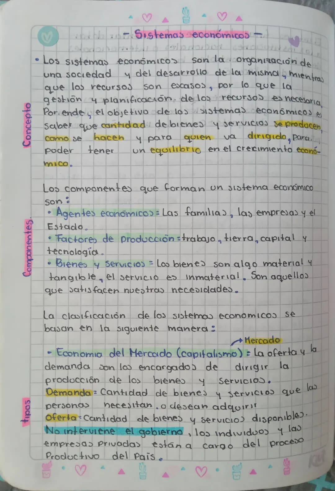 ♡♡
♡
- Sistemas económicos-
• Los sistemas economicoS son la organización de
una sociedad y del desarrollo de la misma, mientras
que los rec