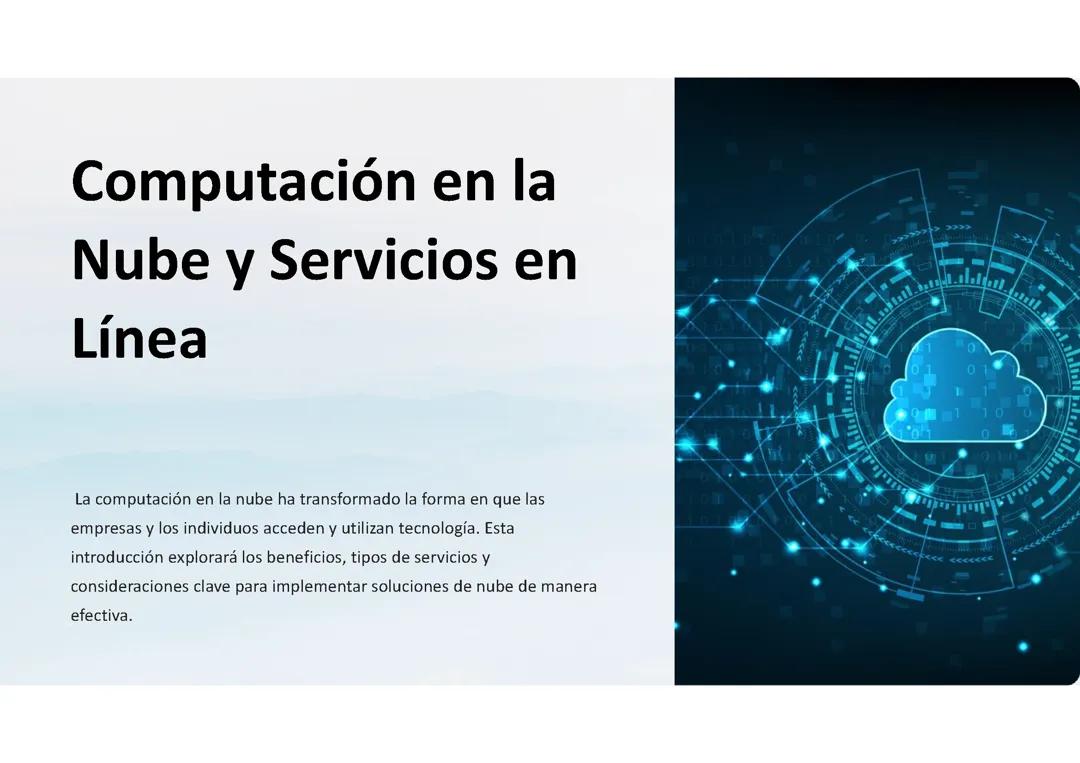 Computación en la Nube y Servicios en Línea: 