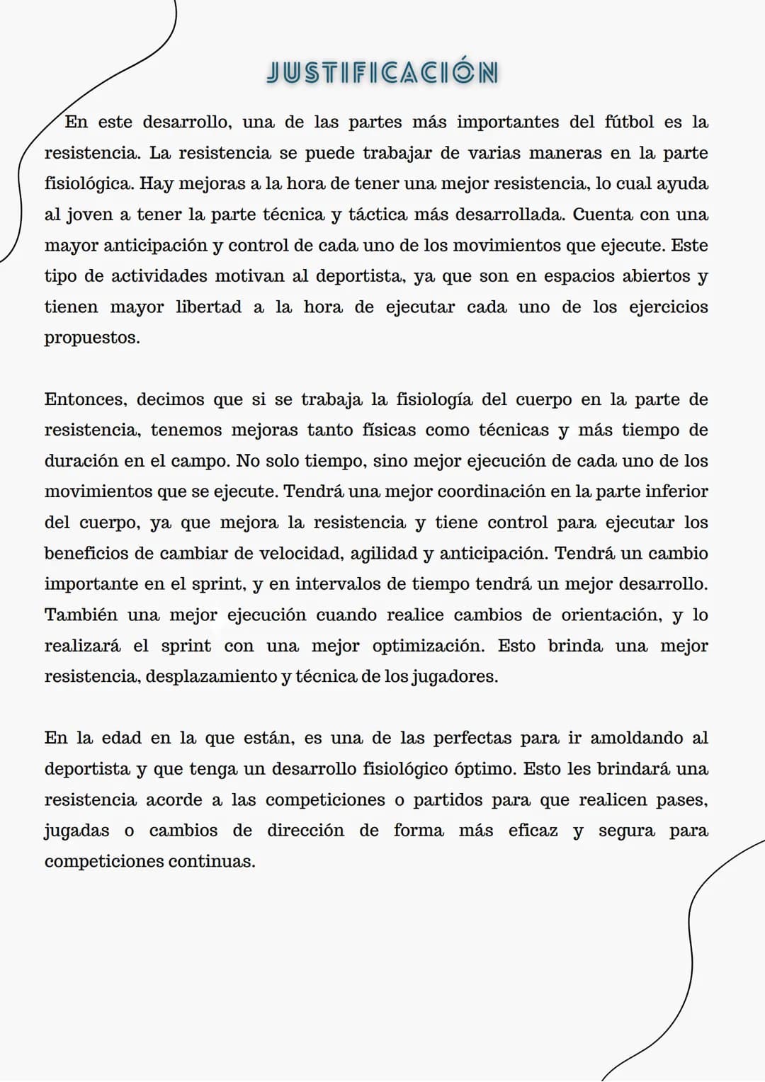 INTRODUCCIÓN
El fútbol es un deporte interválico consistente en varios sprints con frecuentes
variaciones en el desarrollo de la actividad; 