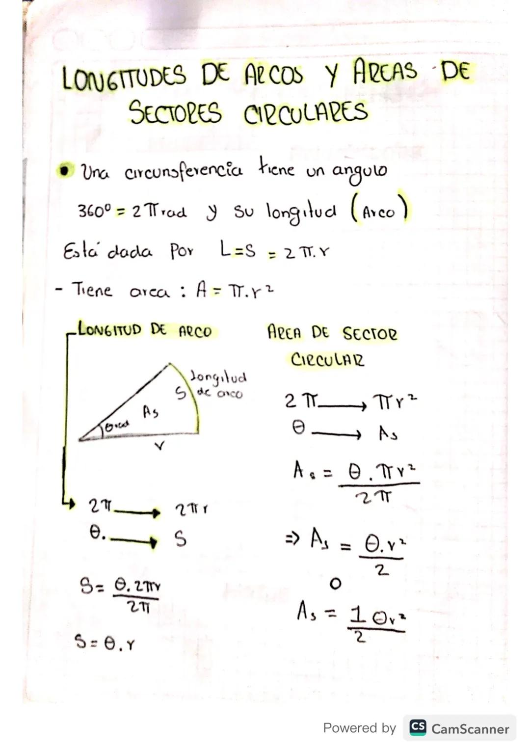 LONGITUDES DE ARCOS Y AREAS