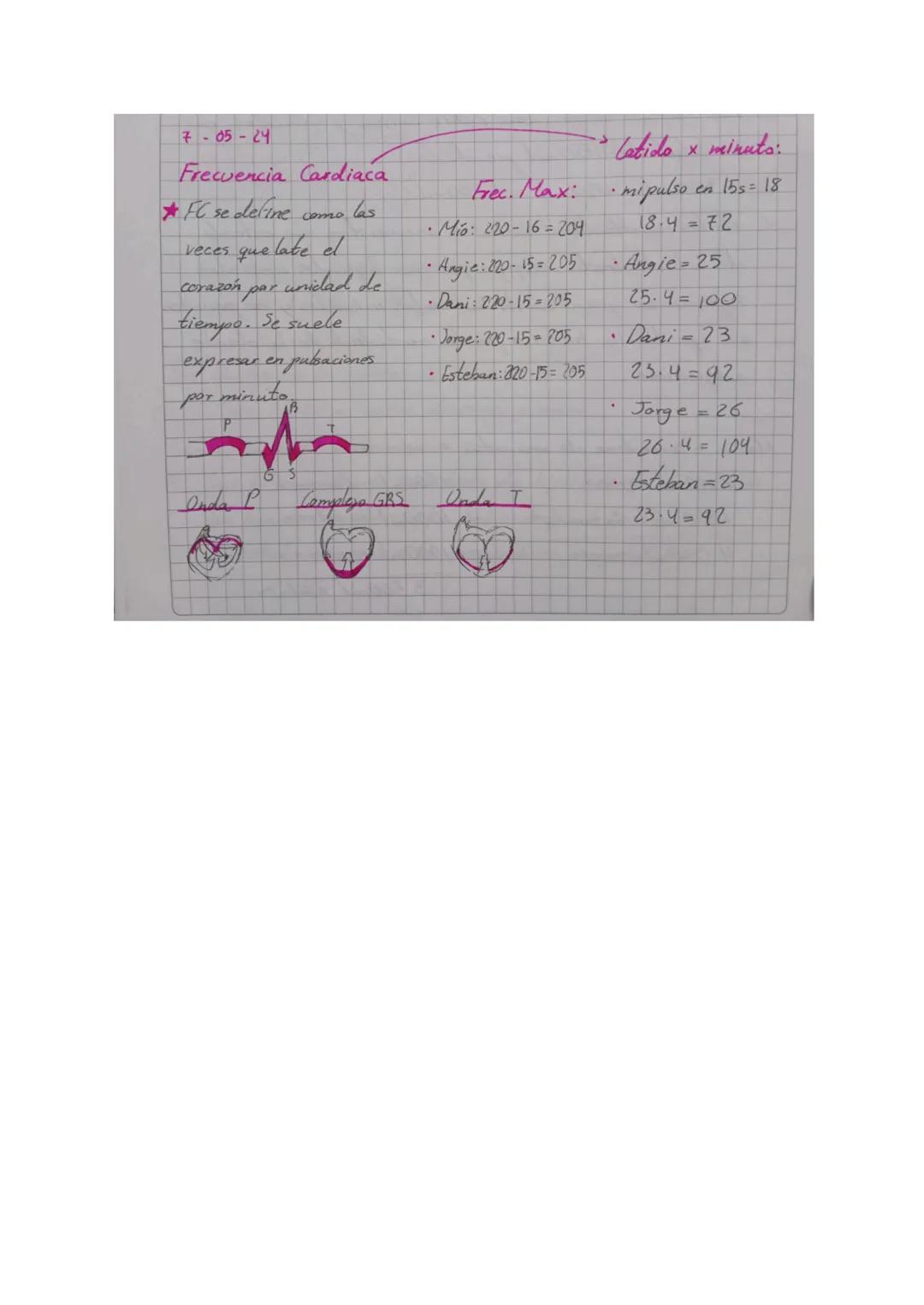 7-05-24
# Frecuencia Cardiaca
*FC se define como las
veces que late el
corazón par unidad de
tiempo. Se suele
expresar en pulsaciones
por mi