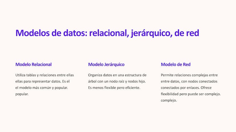 las bases de datos
Las bases de datos son esenciales para almacenar y gestionar
información de manera organizada y eficiente. Son la piedra 