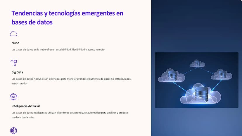 las bases de datos
Las bases de datos son esenciales para almacenar y gestionar
información de manera organizada y eficiente. Son la piedra 