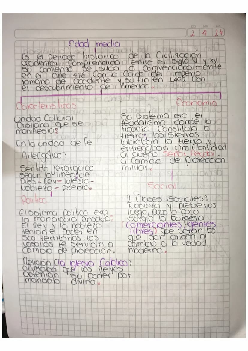 DD
MM
AA
2424
dad media
de la Civilización
entre el siglo
is el periceo historico
Occidental Comprendida
y xy
SU Comienzo Se sioa a Comvenci
