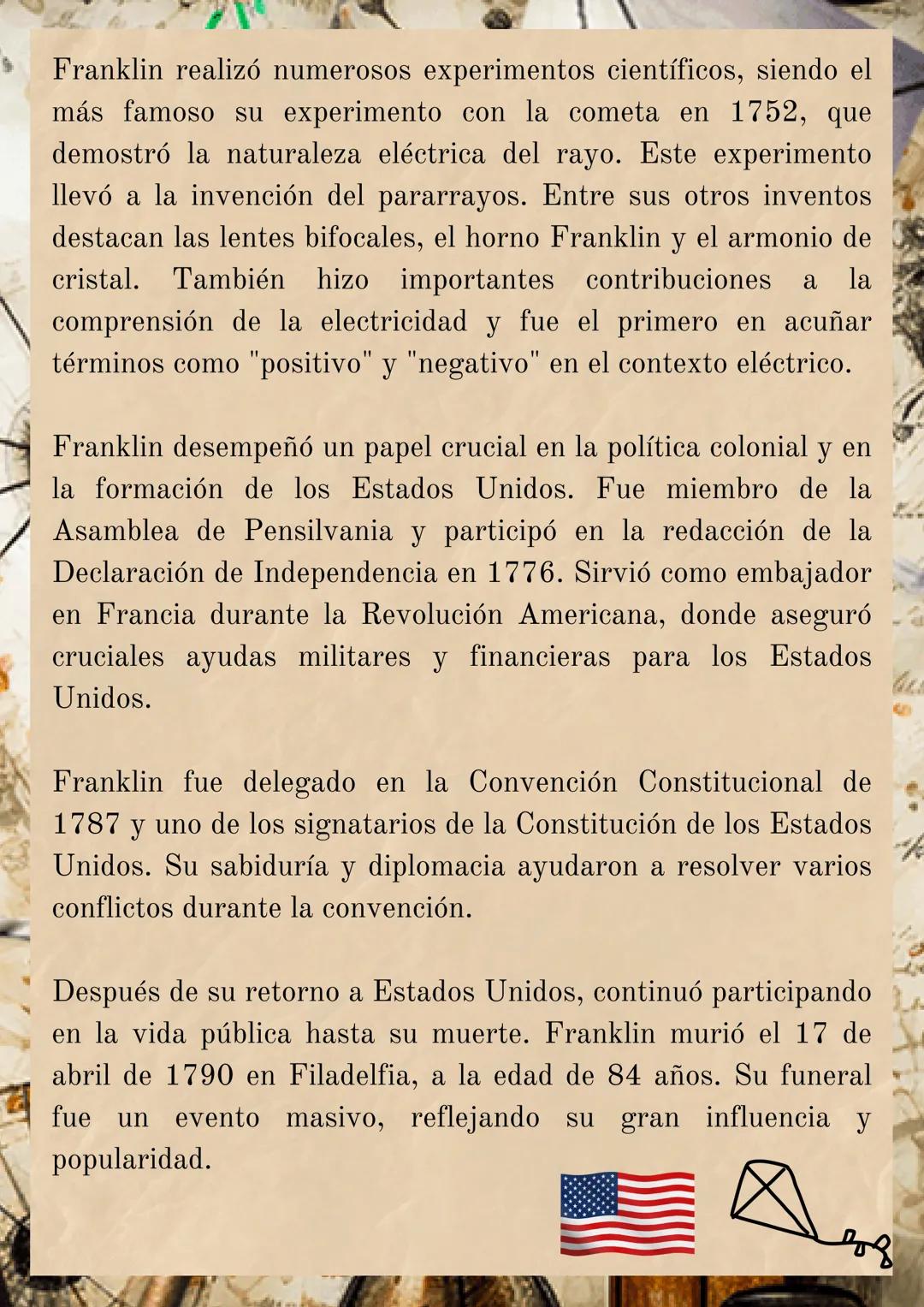 # Biografía de
Benjamin Franklin

(1.706 -1.790)

Benjamin Franklin, nacido el 17 de enero de 1706 en Boston,
Massachusetts, fue uno de los 