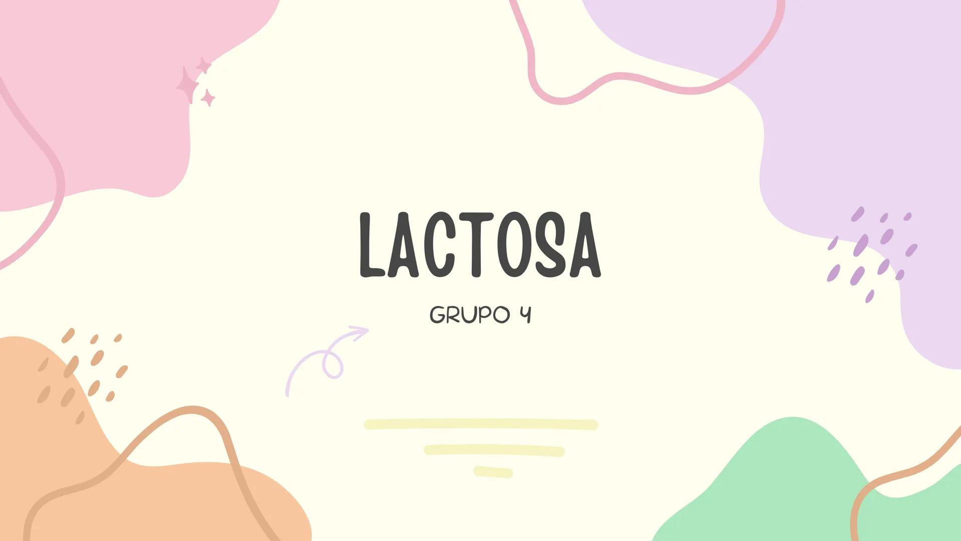 LACTOSA
GRUPO 4 ¿QUE FUNCIÓN TIENE LA
LACTOSA?
La lactosa es una fuente de energía y de carbohidratos complejos de absorción
lenta. ¿Esto qu