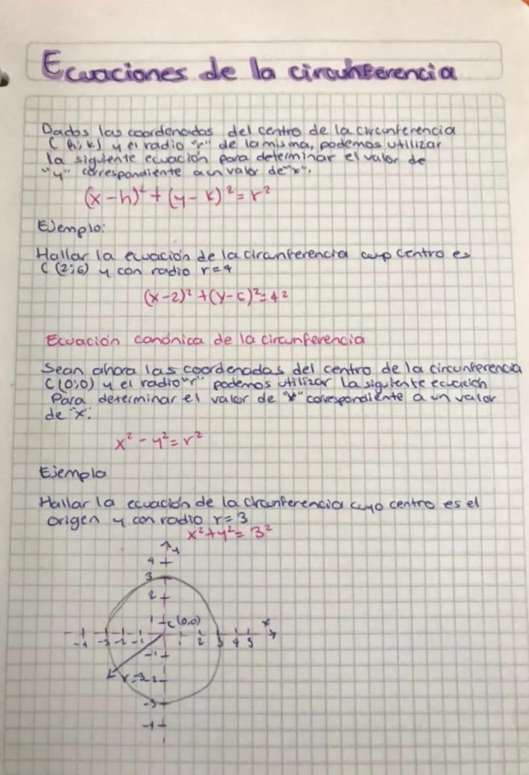 # Ecuaciones de la circunferencia

Dados los coordenoidas del centro de la circunferencia
(h,k) y el radio "r" de la misma, podemos utilizar