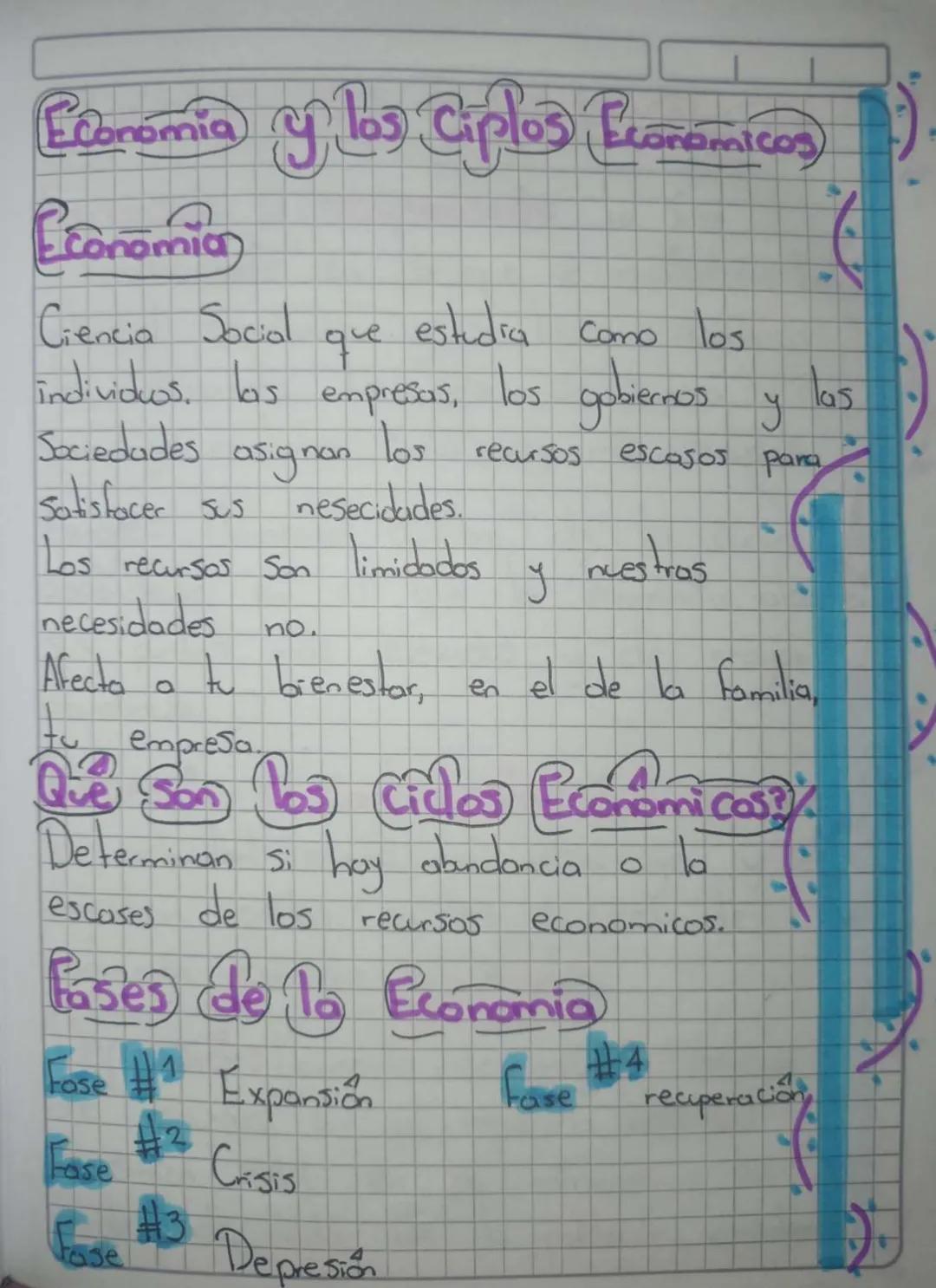 Economía y los Ciplos Economicos)

Economia
Ciencia Social que estudia Como los
individuos. las empresas, los gobiernos y las
Sociedades asi