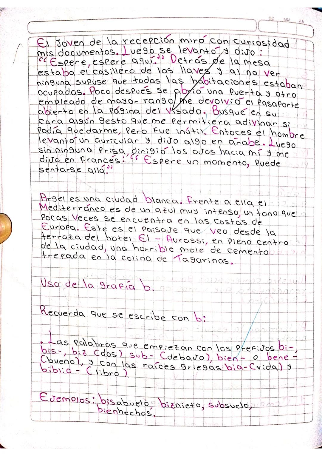 Uso de las grafías
b, v.
1. Completo con bov según corresponda.
Norma El Joven de la recepción miró con curiosidad
mis documentos. Luego se 