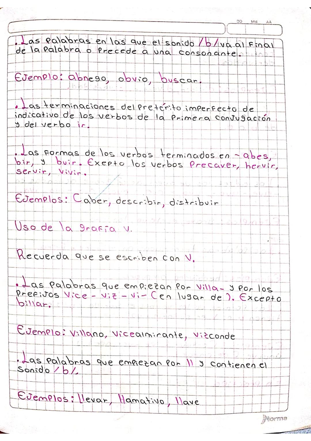 Uso de las grafías
b, v.
1. Completo con bov según corresponda.
Norma El Joven de la recepción miró con curiosidad
mis documentos. Luego se 