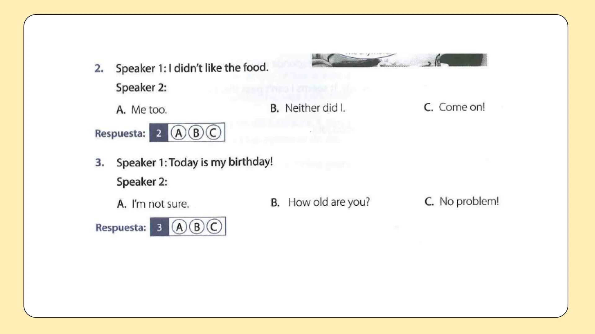 COMMUNICATIVE
KNOWLEDGE
conocimiento comunicativo ))
WHAT DO YOU EVALUATE?
the saber 11 test evaluates the ability to recognize the
appropri