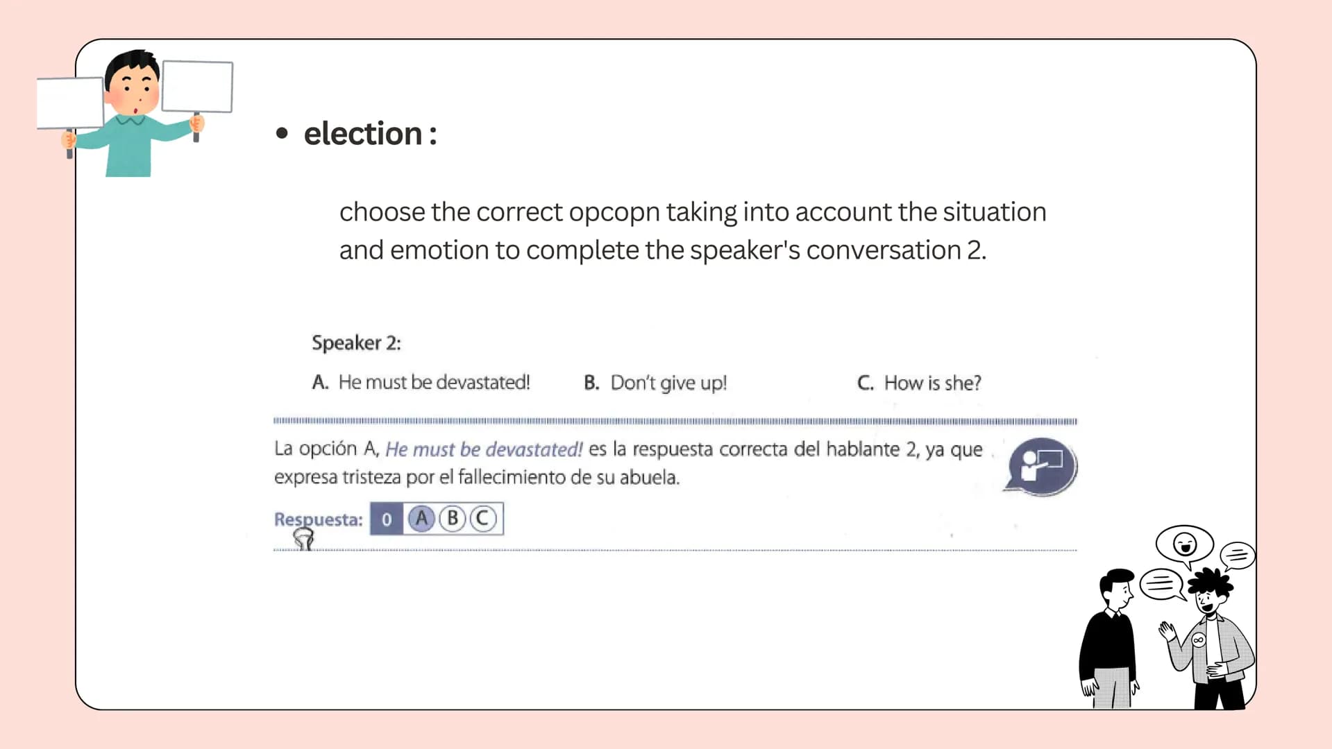 COMMUNICATIVE
KNOWLEDGE
conocimiento comunicativo ))
WHAT DO YOU EVALUATE?
the saber 11 test evaluates the ability to recognize the
appropri