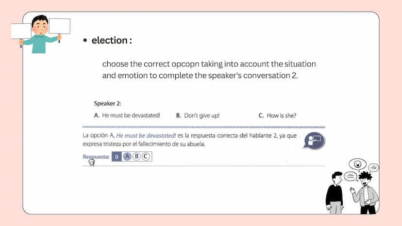 COMMUNICATIVE
KNOWLEDGE
conocimiento comunicativo ))
WHAT DO YOU EVALUATE?
the saber 11 test evaluates the ability to recognize the
appropri