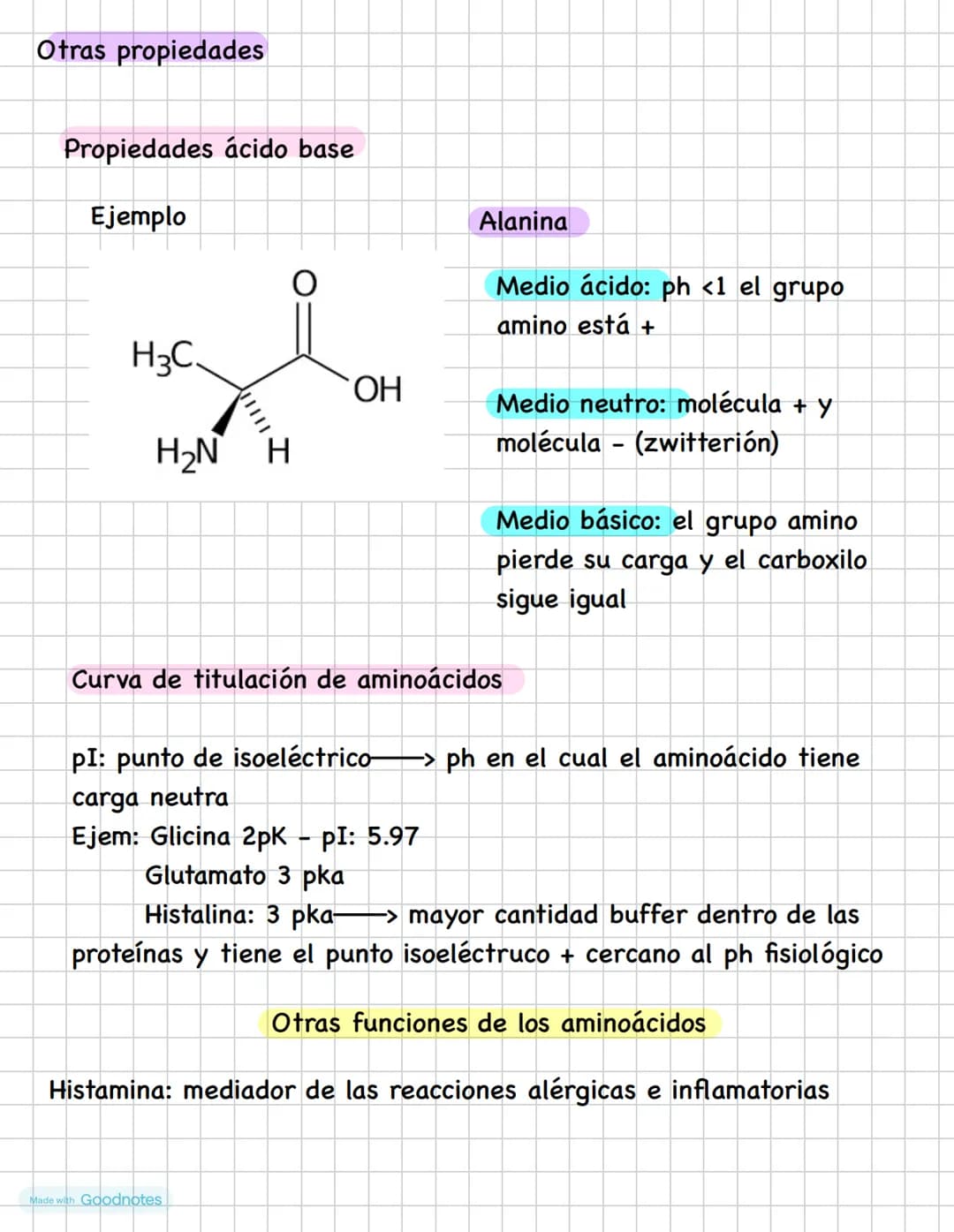 AMINOÁCIDOS
Los aminoácidos tiene un carbono alfa (quiral)
Los aminoácidos tienen un grupo amino H2N
Grupo carboxilo COOH Un H y un R
H
H
OT