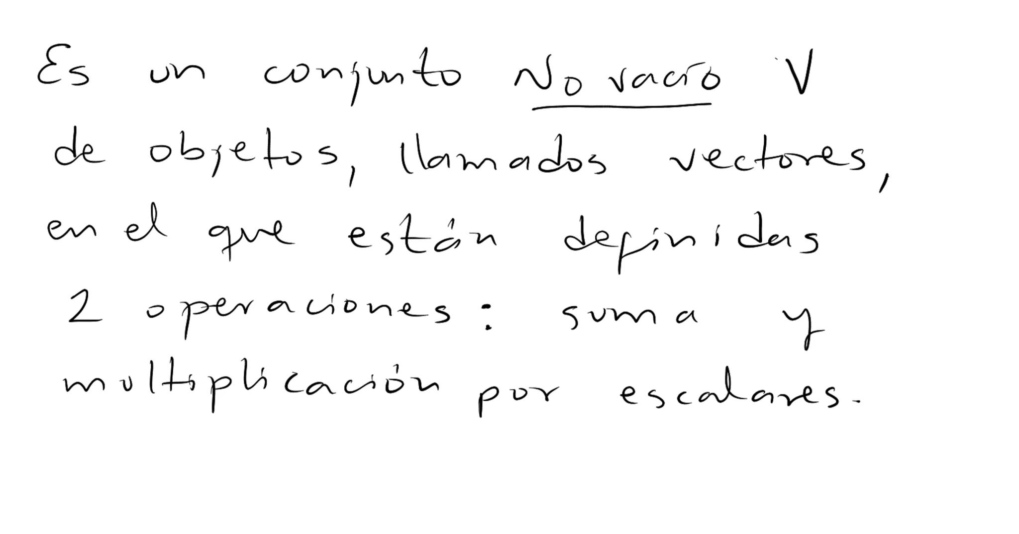 Espacіо
расто
vectorial Es
un
conjunto No vacío
V
de objetos, llamados vectores,
que están definidas
en el
2 0
peraciones:
suma
y
m
ultiplic