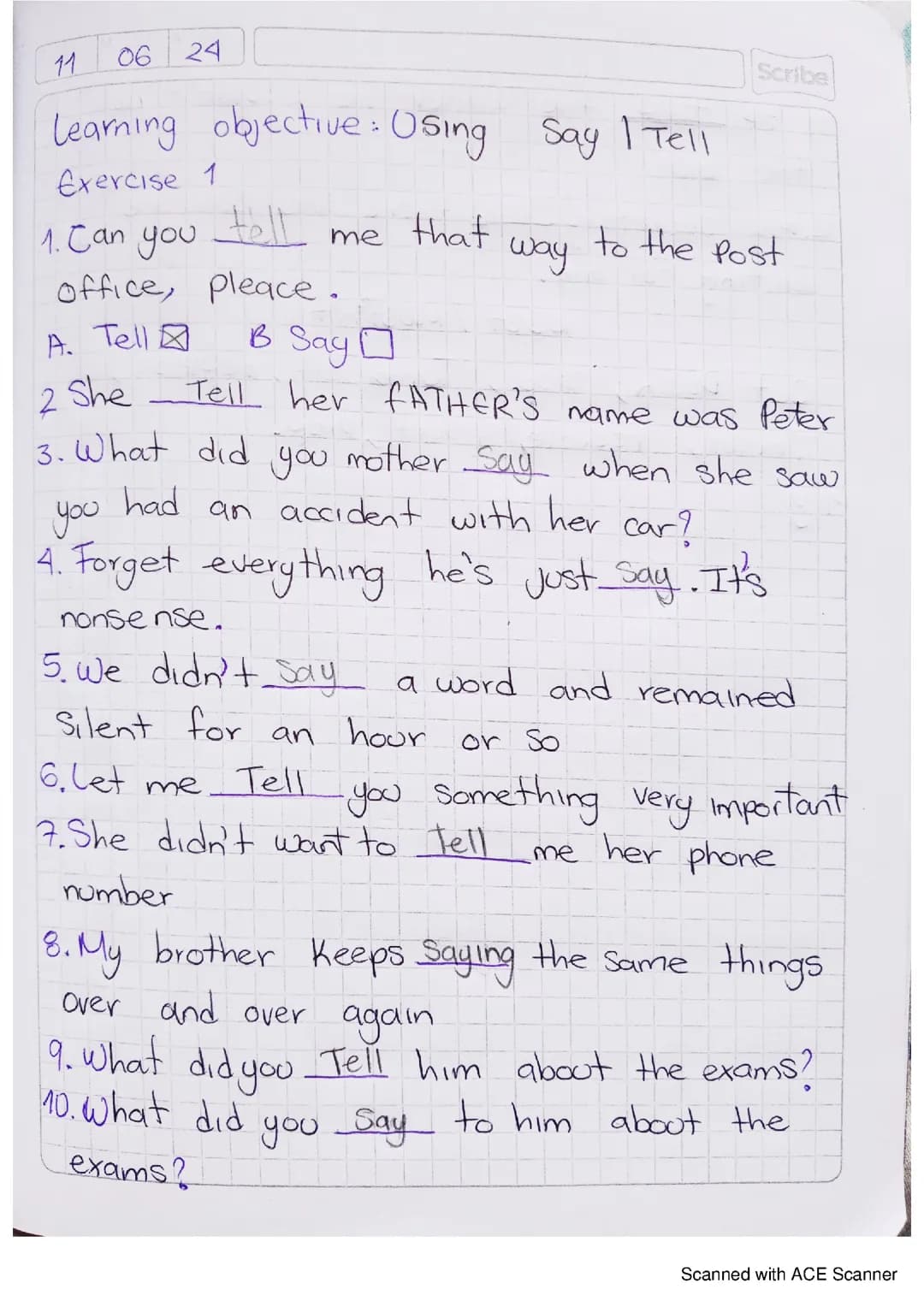 Uso del Say and Tell