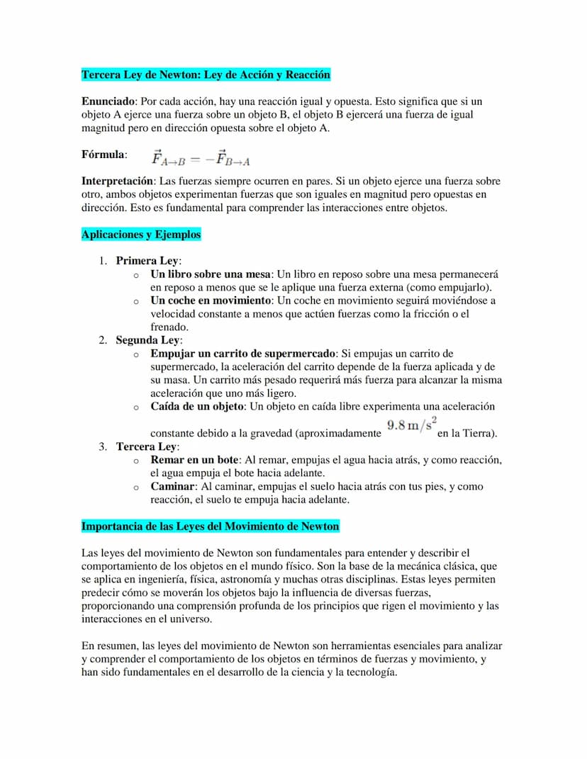 Leyes del Movimiento de Newton
Las leyes del movimiento de Newton, formuladas por Sir Isaac Newton en el siglo XVII,
son principios fundamen