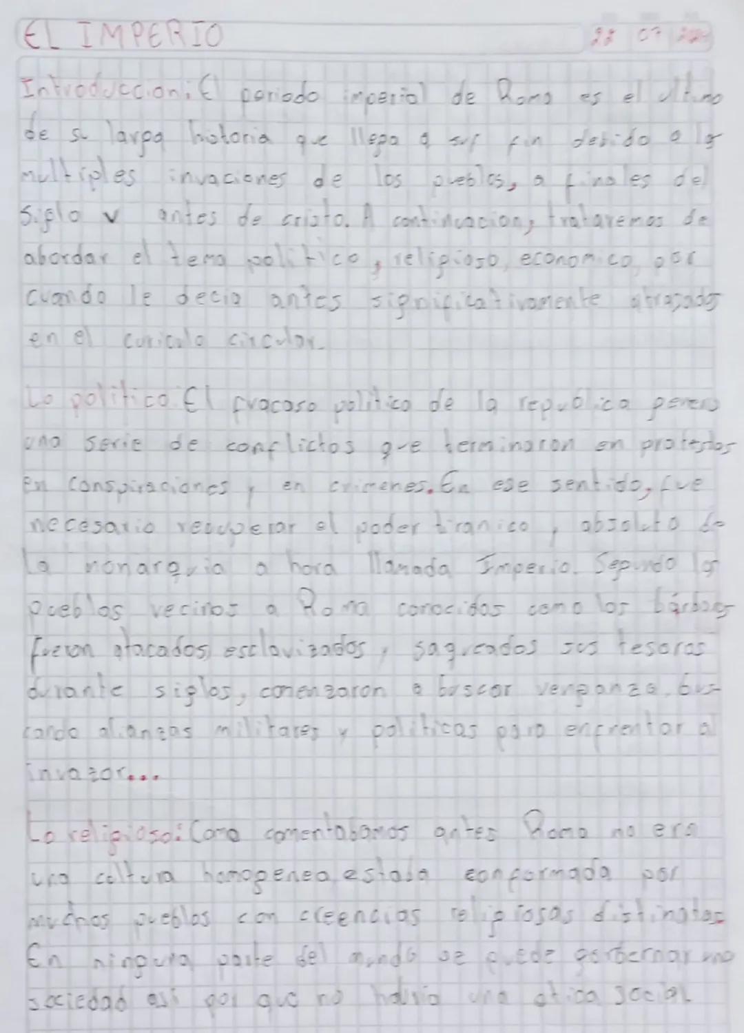EL IMPERIO

Introduccion: E periodo imperio de Roma
de
de Su
22 07 2023
es
Tarpa bistoria que llega a sus fin debido a lo
les invaciones de 