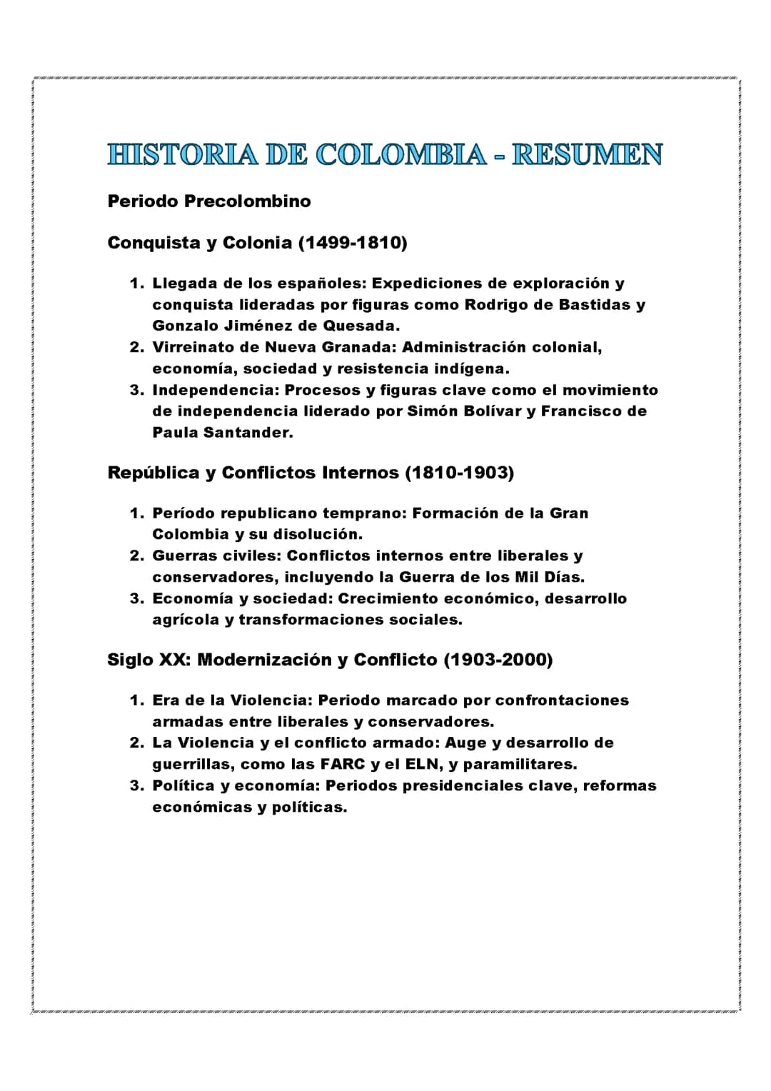HISTORIA DE COLOMBIA