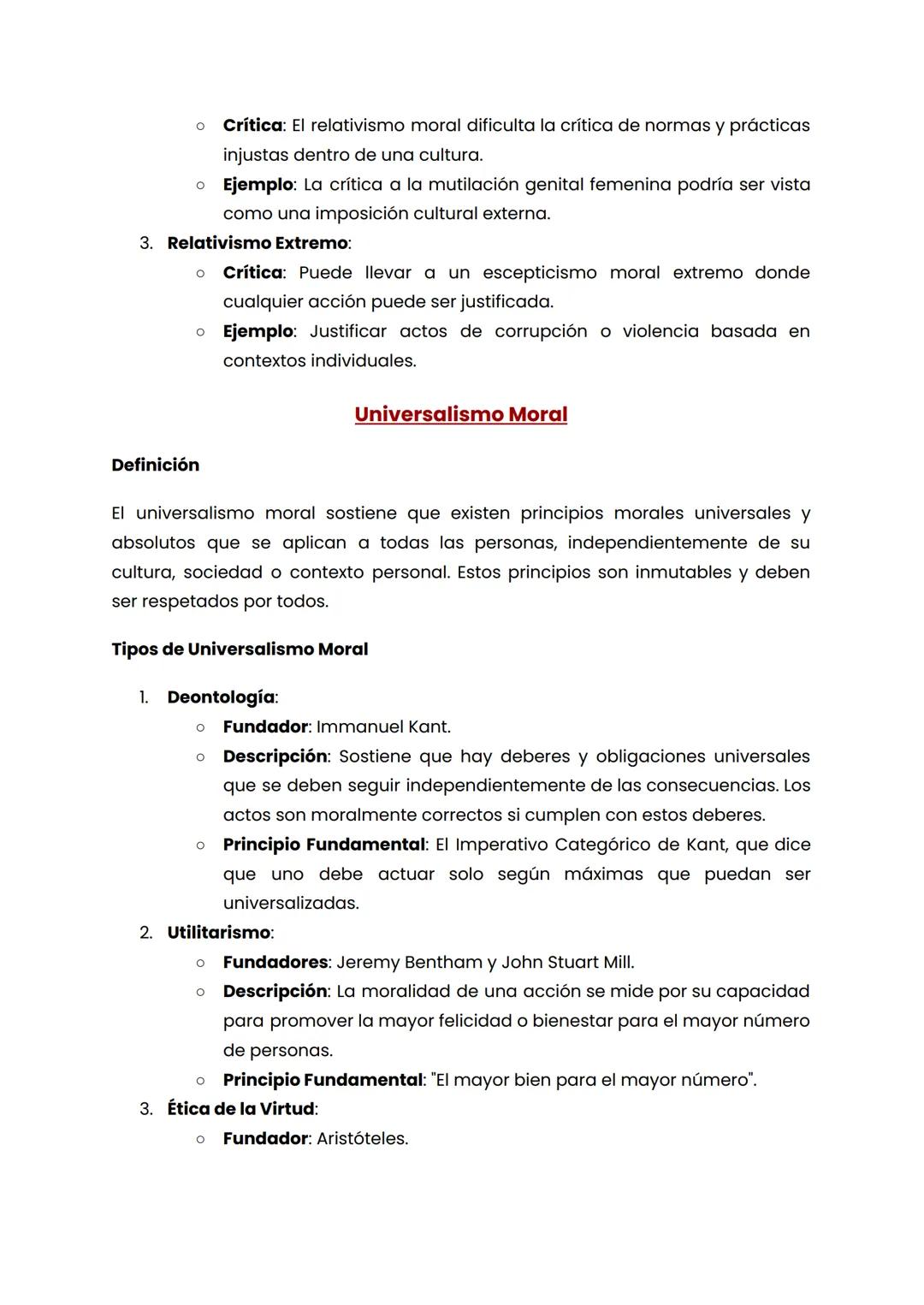 Relativismo y Universalismo Moral
Introducción
En el ámbito de la ética y la filosofía moral, dos posturas fundamentales son el
relativismo 