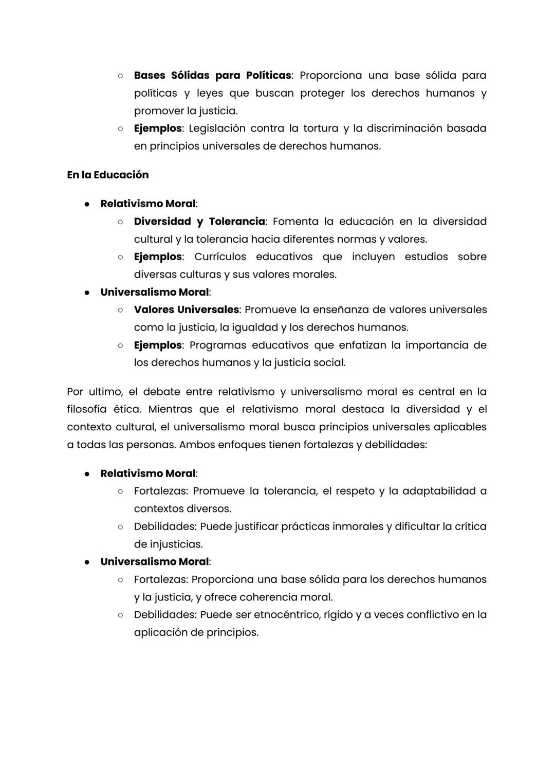 Relativismo y Universalismo Moral
Introducción
En el ámbito de la ética y la filosofía moral, dos posturas fundamentales son el
relativismo 