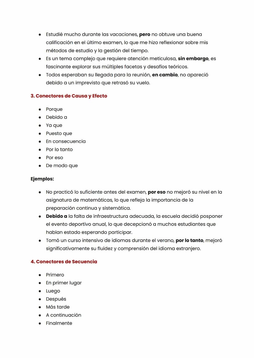 1. Conectores de Adición
• Además
• También
. Incluso
•
•
Asimismo
Y
Así como
Ejemplos:
CONECTORES EN ESPAÑOL
Este curso requiere lecturas e