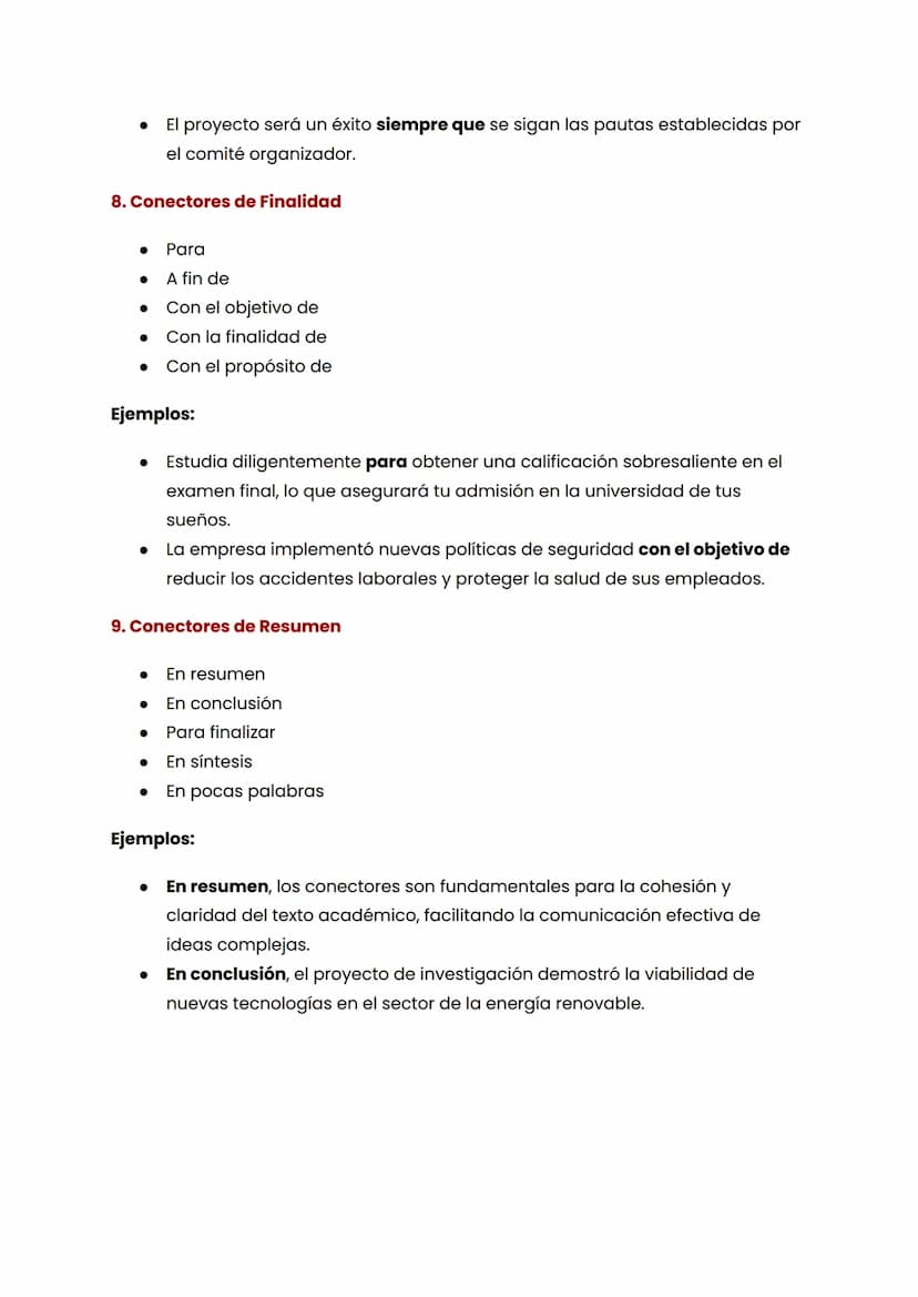 1. Conectores de Adición
• Además
• También
. Incluso
•
•
Asimismo
Y
Así como
Ejemplos:
CONECTORES EN ESPAÑOL
Este curso requiere lecturas e