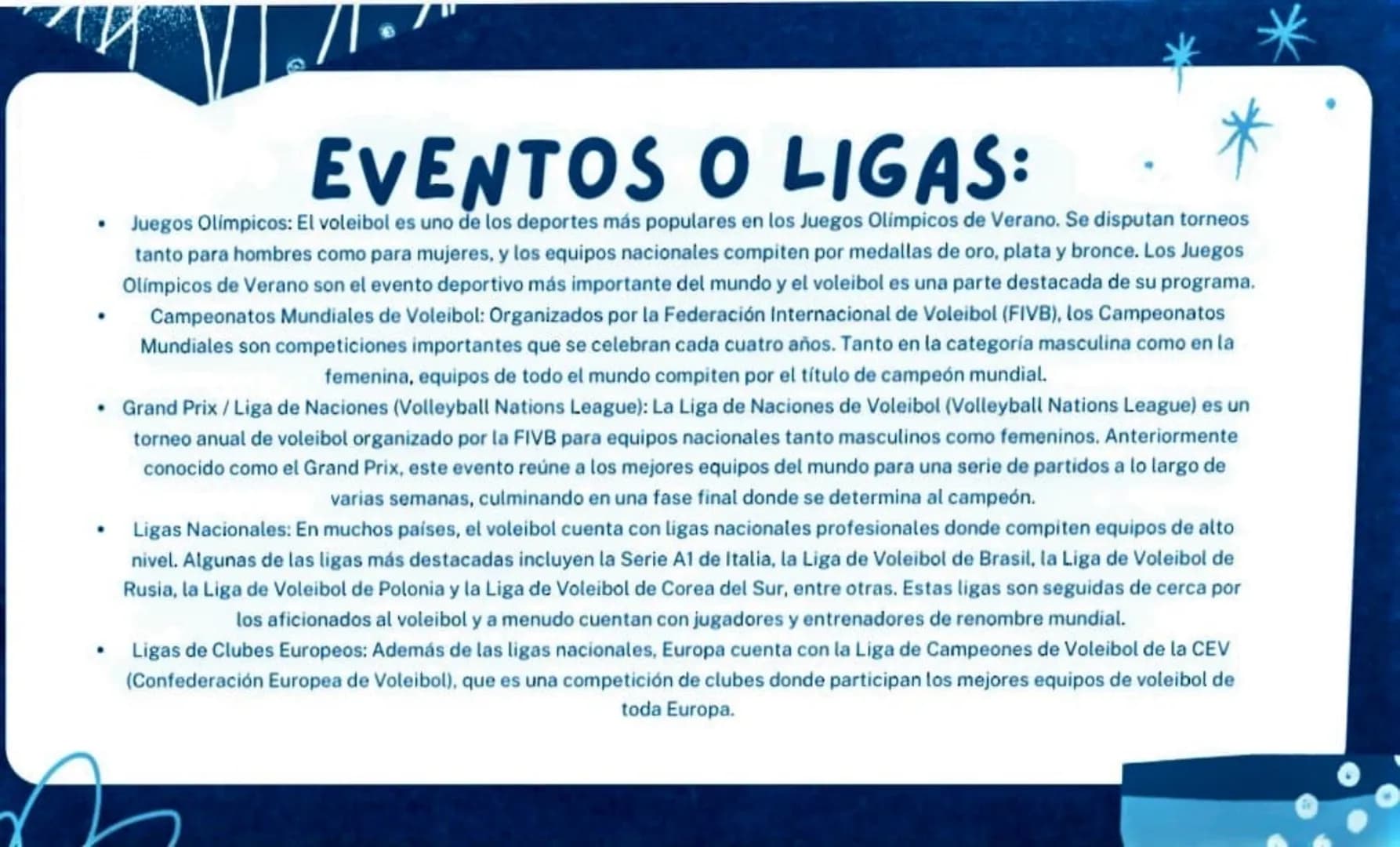 EL VOLEIBOL: UN
DEPORTE DE EQUIPO
DINȧMICO
* TABLA DE
CONTENIDO
.
Introducción
Objetivos
Desarrollo del trabajo
•
conclusiones
⚫ Referencias