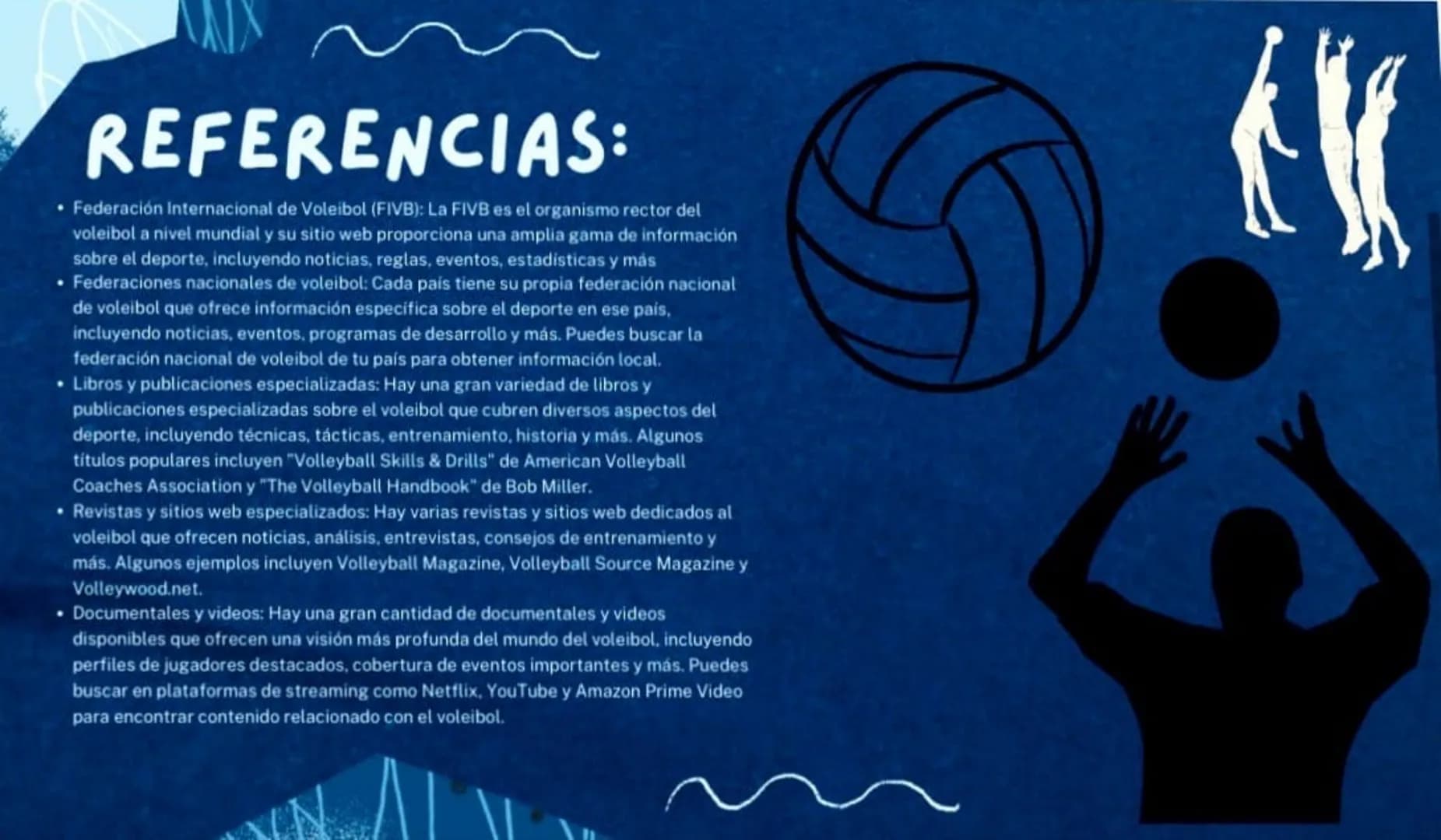 EL VOLEIBOL: UN
DEPORTE DE EQUIPO
DINȧMICO
* TABLA DE
CONTENIDO
.
Introducción
Objetivos
Desarrollo del trabajo
•
conclusiones
⚫ Referencias