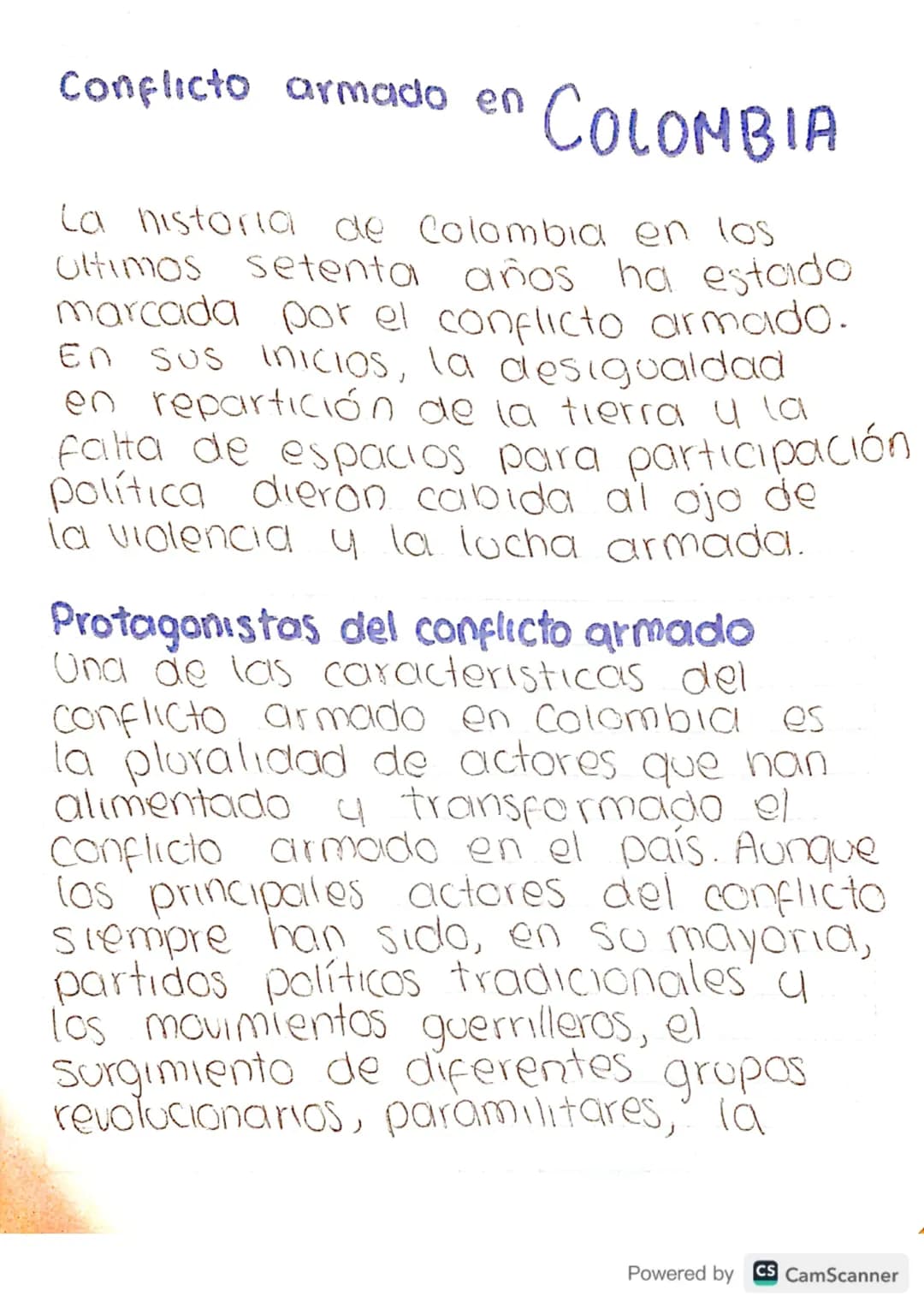 Conflicto armado en
COLOMBIA
La historia de Colombia en los
ultimos setenta años ha estado
marcada por el conflicto armado.
En sus inicios, 
