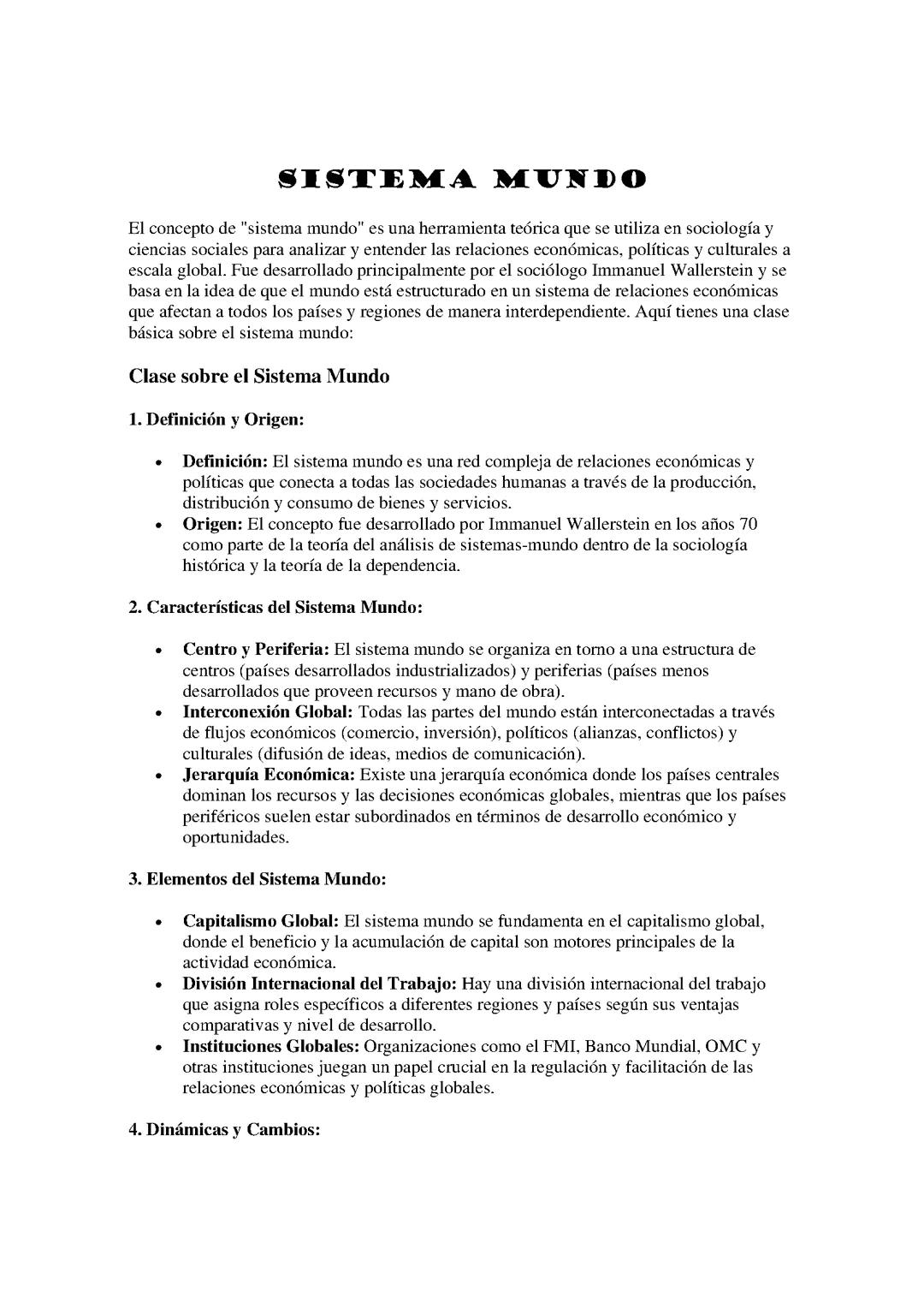 El Sistema de Mundo y su Importancia