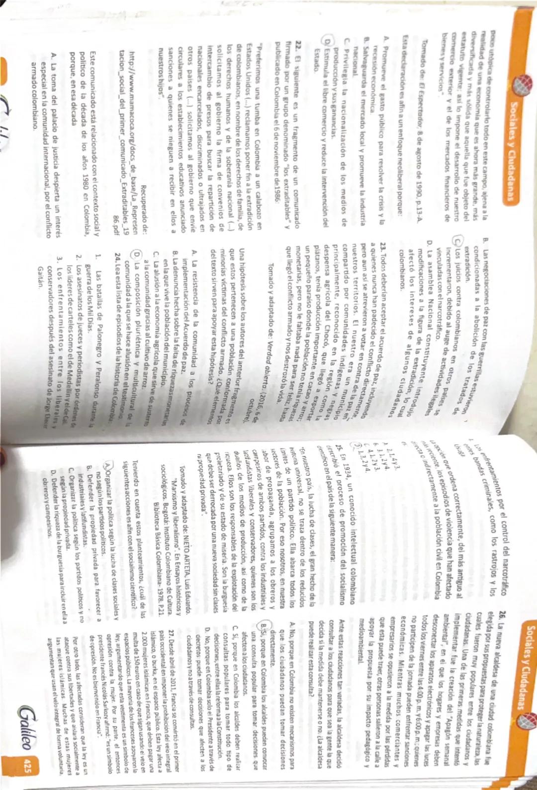 Sociales y Ciudadanas
¿A qué proceso pertenecen esos conceptos?
o
5
5
A. Dictaduras latinoamericanas.
B. Conflicto interno colombiano.
C. Ap