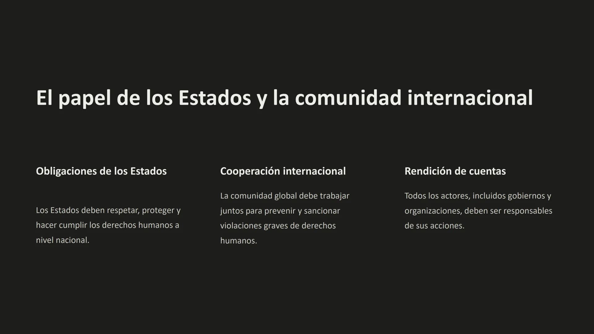 Derechos humanos y
justicia internacional
Los derechos humanos son principios fundamentales que protegen la dignidad y
el bienestar de todas