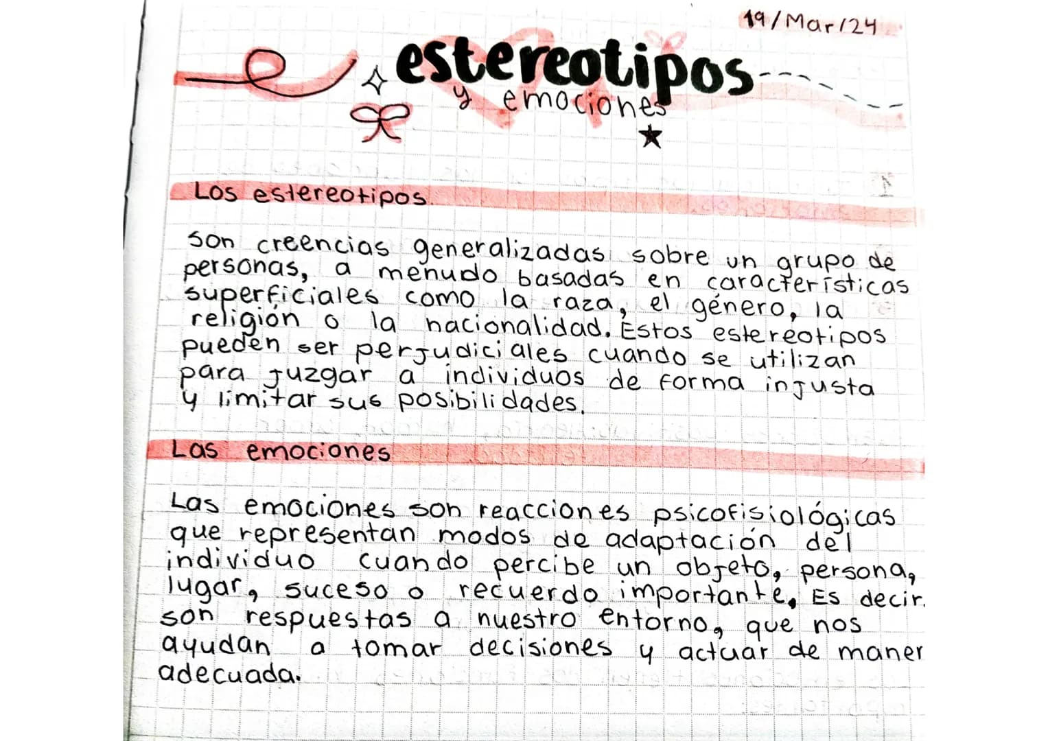 estereotipos
emociones
R
*
19/Mar/24
Los estereotipos.
Son creencias generalizadas sobre un grupo de
personas, a menudo basadas en caracteri