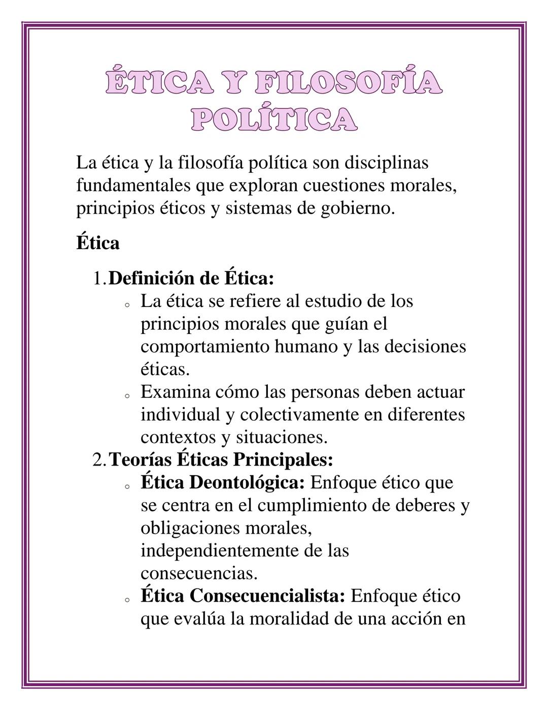 ÉTICA Y FILOSOFÍA POLÍTICA