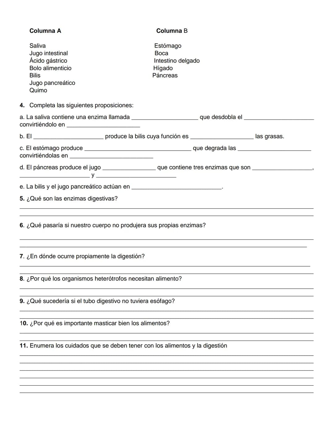 GUIA DE ACTIVIDADES BIOLOGIA: SISTEMA DIGESTIVO
NOMBRE DE ESTUDIANTE:
1. Completa el siguiente esquema con los órganos que corresponden:
GRA