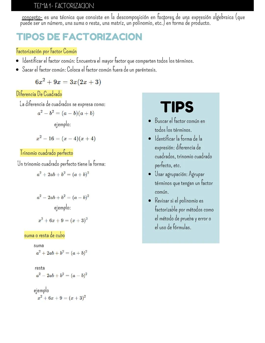 FACTORIZACION Y POLINOMIOS 