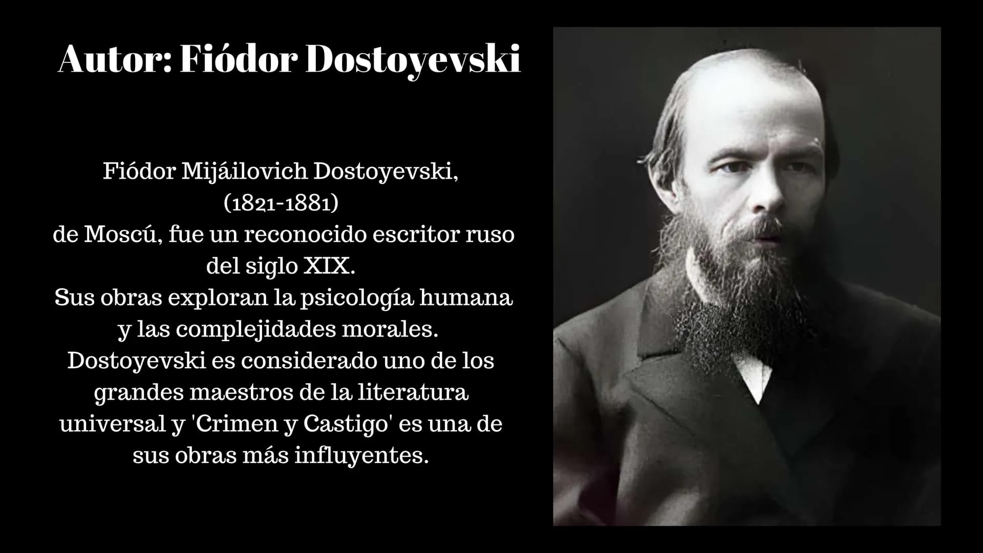 Datos generales de la obra
'Crimen y Castigo' fue publicado por
primera vez en 1866 en la revista
literaria 'El mensajero ruso'. Desde
enton