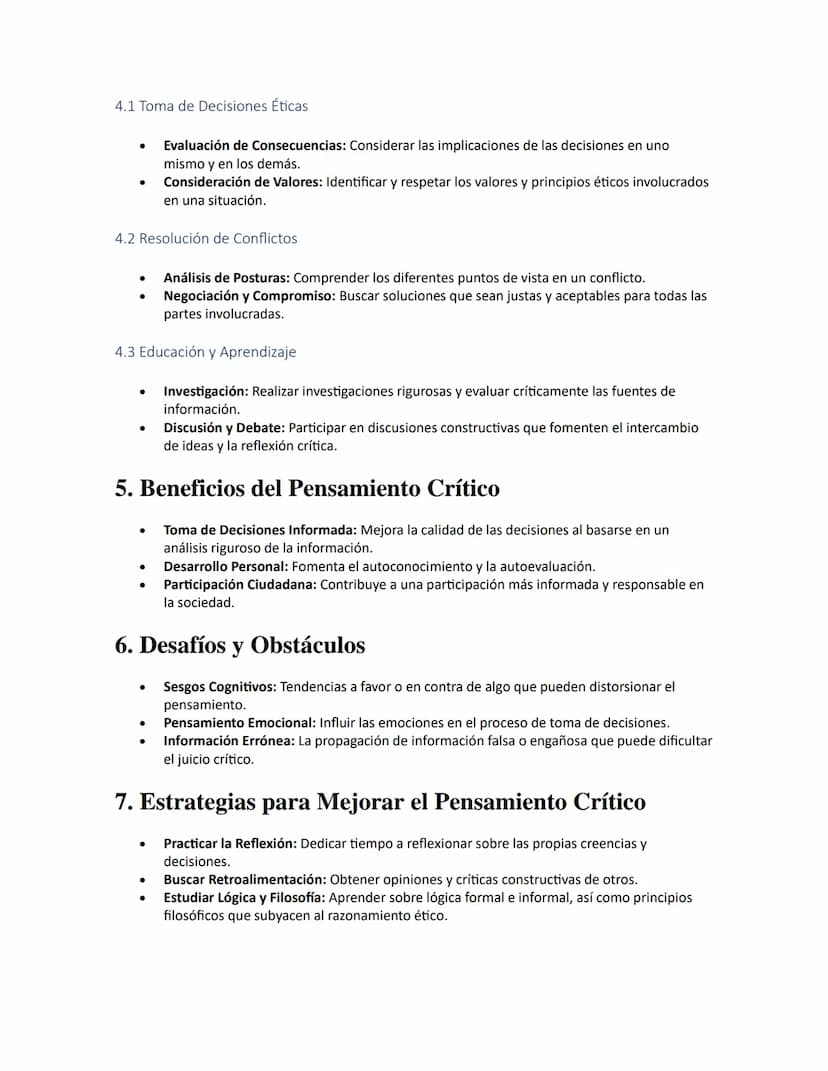 Pensamiento Crítico
APUNTES//
1. Definición
•
Pensamiento Crítico: Habilidad para analizar, evaluar y sintetizar información de manera
lógic