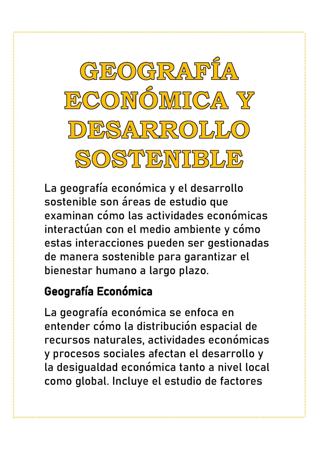 GEOGRAFÍA ECONÓMICA Y DESARROLLO SOSTENIBLE 