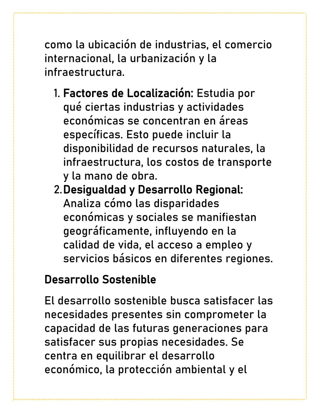 GEOGRAFÍA
ECONÓMICA Y
DESARROLLO
SOSTENIBLE
La geografía económica y el desarrollo
sostenible son áreas de estudio que
examinan cómo las act
