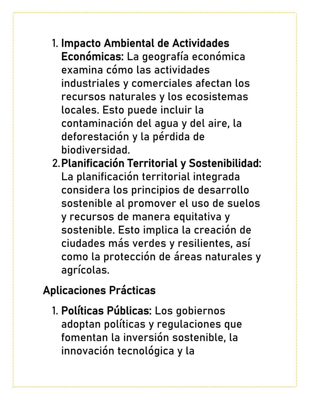 GEOGRAFÍA
ECONÓMICA Y
DESARROLLO
SOSTENIBLE
La geografía económica y el desarrollo
sostenible son áreas de estudio que
examinan cómo las act