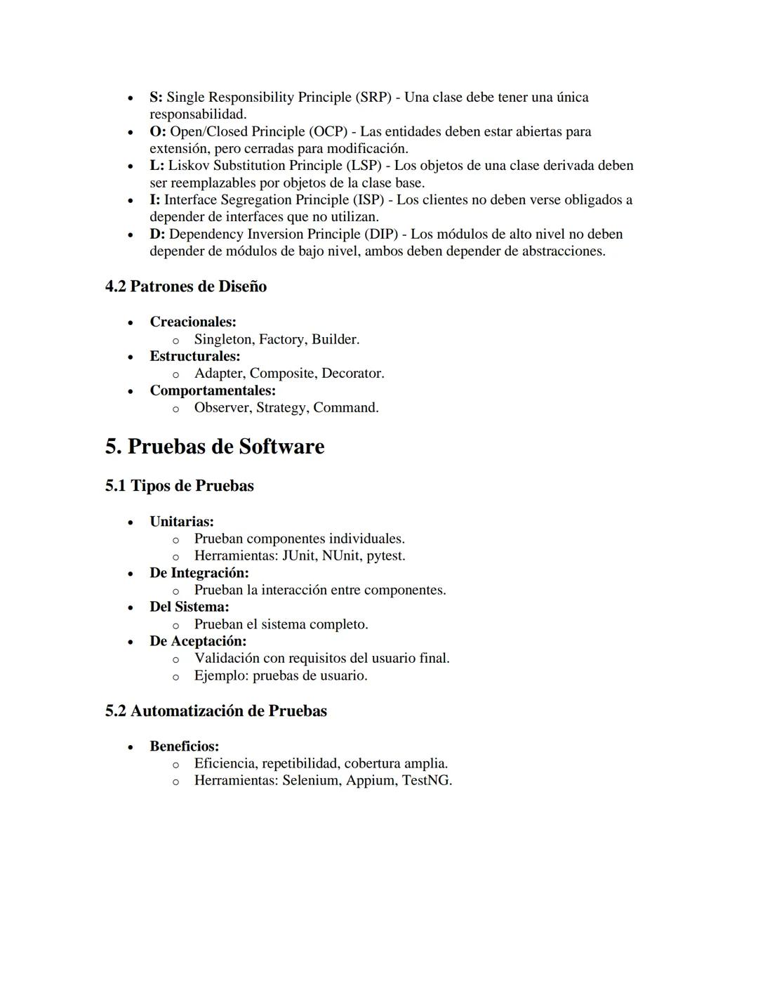 Desarrollo de Software
APUNTES//
1. Ciclo de Vida del Desarrollo de Software (SDLC)
1.1 Fases del SDLC
•
•
•
•
Requisitos:
о
Recolección y a