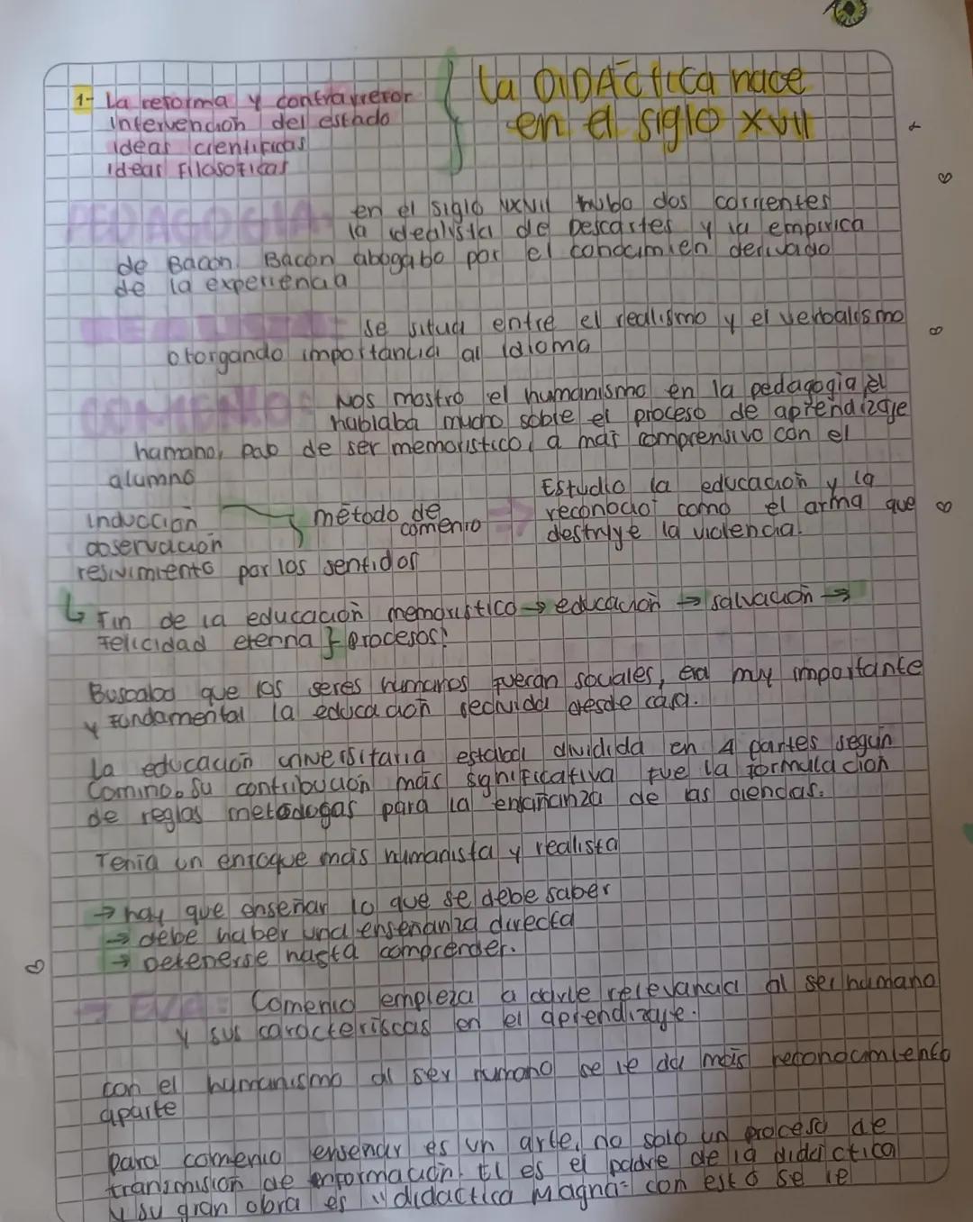 1- La reforma y contravretor
Intervención del estado
Ideas cientifical
Idear Filosoficas

La DIDÁCTICA
nace
en el siglo xvil


en el siglo N