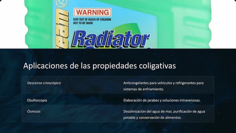 Propiedades
coligativas
Las propiedades coligativas son propiedades físicas de las soluciones
que dependen únicamente de la concentración de
