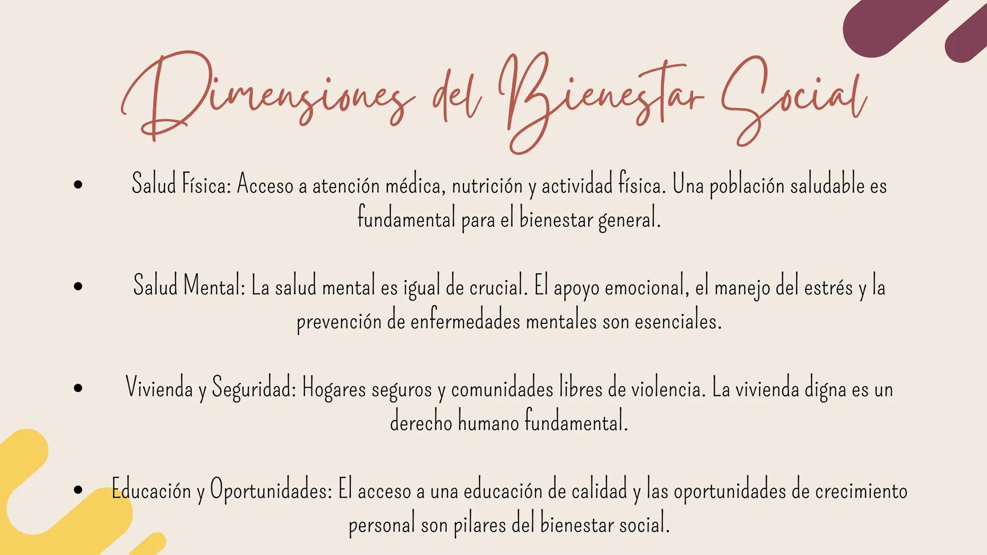 Bienestar
Social ¿Que es?

El bienestar social es más que la ausencia de enfermedad; es el
resultado de una interacción armoniosa entre las 