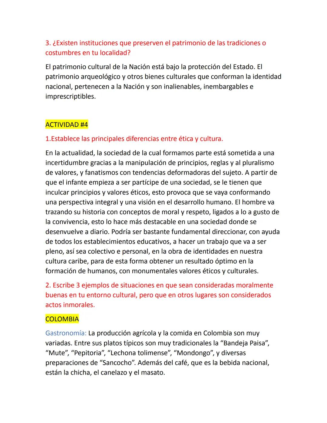 TRANSVERSALIDAD (ACTIVIDADES DE ACUERDO AL PROYECTO)
ACTIVIDAD #1
Elige 5 países del mundo para indagar sobre las diversas manifestaciones e